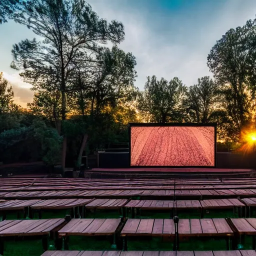 Image similar to an elaborate outdoor theater complex, cinematic, godrays, golden hour, natural sunlight, 4 k, clear details