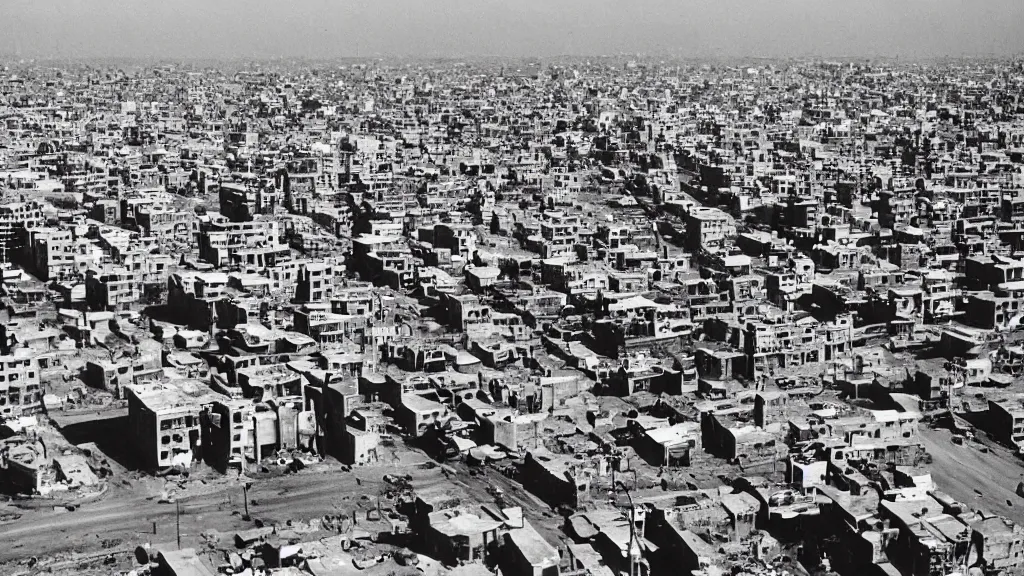 Prompt: photograph + central baghdad in the 1 9 6 0 s + fujifilm
