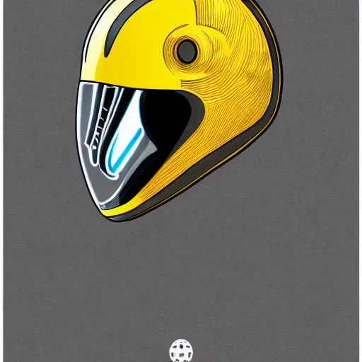 Prompt: symmetry!! portrait, head only, yellow ranger, thunderbolt - helmet!!, artstation, art by murata, art by oda echiiro, art by tatsuki fujimoto, lightning helmet, 3 d, jumpsuit, gloves, futuristic poster,