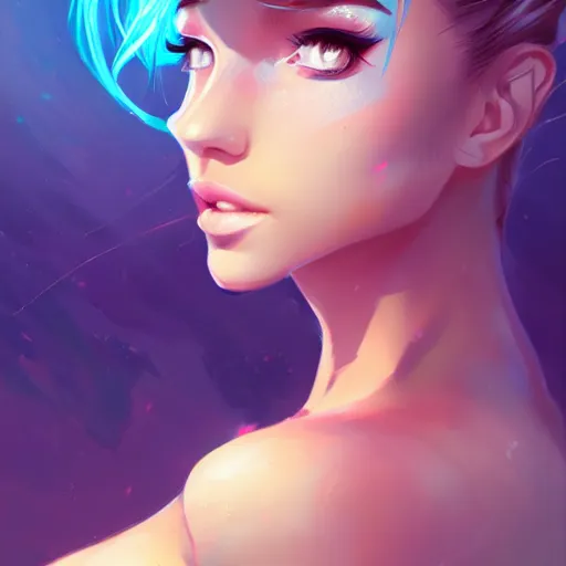 Prompt: a portrait of a beautiful bikini model, art by lois van baarle and loish and ross tran and rossdraws and sam yang and samdoesarts, digital art, highly detailed, intricate, sharp focus, Trending on Artstation HQ, deviantart, unreal engine 5, 4K UHD image