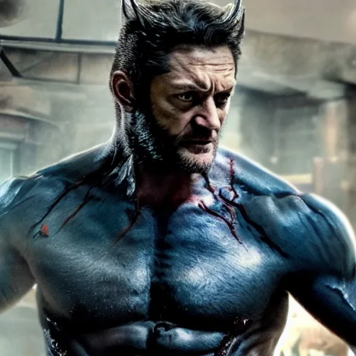 Image similar to tom hardy as wolverine 4 k detailed super realistic