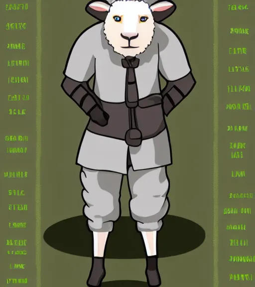 Prompt: george s patton as a sheep, trending on furaffinity