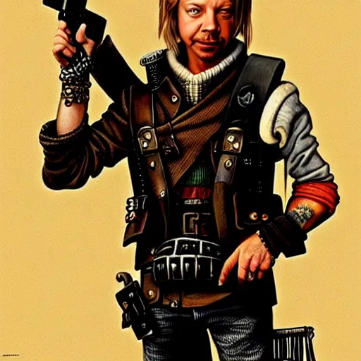 Image similar to atompunk thief david spade, fantasy, d & d, intricate, detailed, by drew struzan, detailed, trending on artstation, trending on artstation, smooth