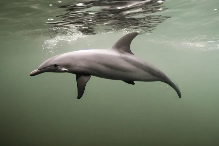 Prompt: a beautiful National Geographic photo of a dolphin with antlers
