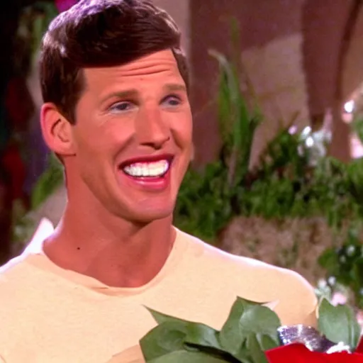 Prompt: gilligan winning the bachelorette, television screenshot, photorealistic,