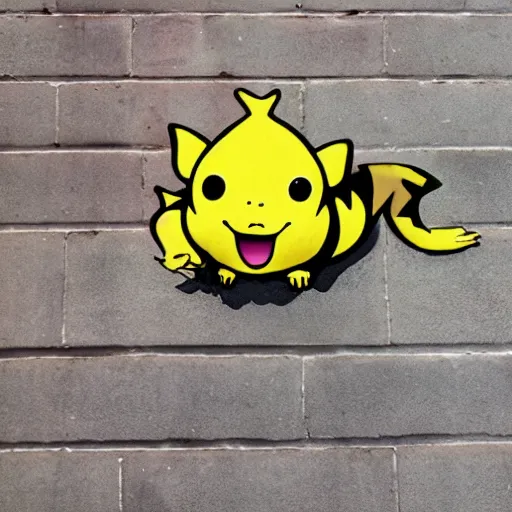 Prompt: pickachu by Banksy