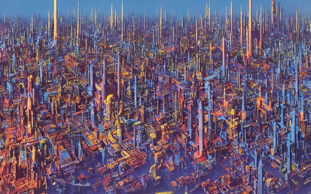 Image similar to plastic toy city potemkin fantastical cityscape, award winning art by bruce pennington, ultraviolet color palette