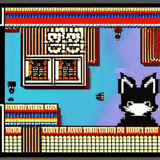 Prompt: a fox in a c 6 4 game