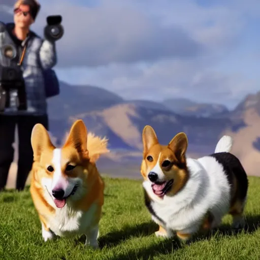 Prompt: Corgis, no man's sky