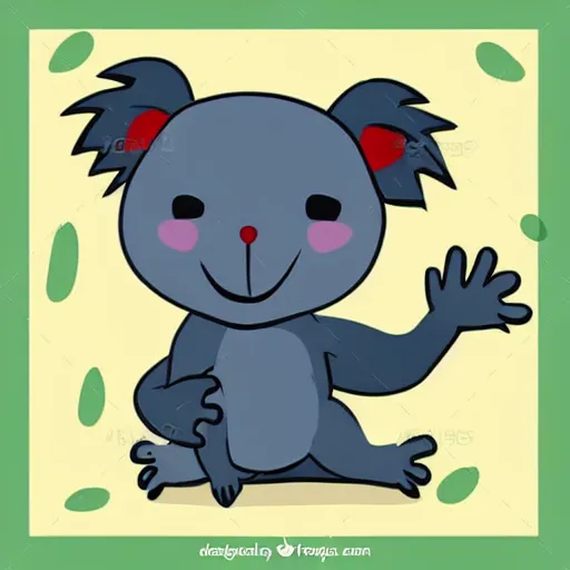 Image similar to Cute Koala Waving Hand Cartoon llustration. Isolated, Flat Cartoon Style