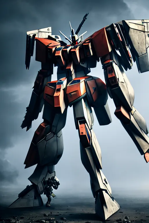 Prompt: hyper detailed 8 k cinematic still, rendering with volumetric lightning and ray tracing, show case of a skinny full body aggressive armored core gundam from vedio game and movie, weathering armor plating, decipticon armor plating, aggressive head, endoekeleton exposure