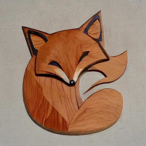 Image similar to little fox wood carving