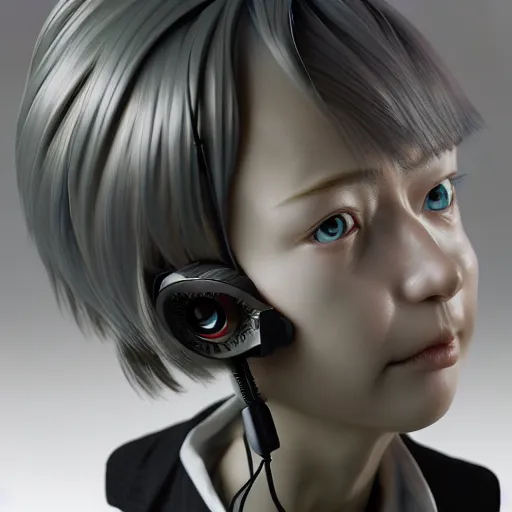 Prompt: prompt : hyperrealist photorealistic 3 d render of persona soft light portrait by katsuhiro otomo, robot accessories parts and broken cables, 3 5 mm, otaku gangasta, inspired by fables, realistic face, smooth face feature, intricate oil painting, high detail, sharp high detail, manga and anime 2 0 0 0