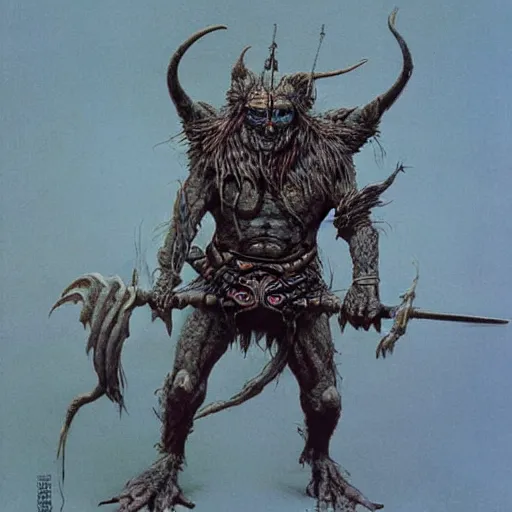 Prompt: mongolian goblin warrior concept, beksinski
