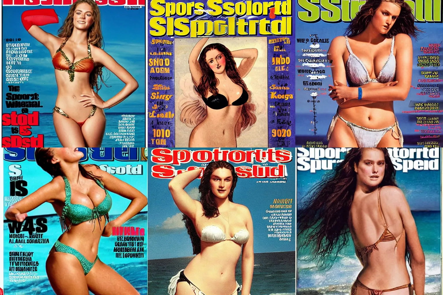 Prompt: The Sports Illustrated Swimsuit cover from 1850