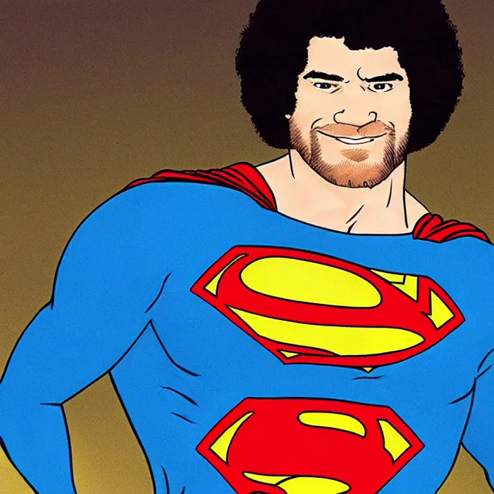 Prompt: bob ross as superman