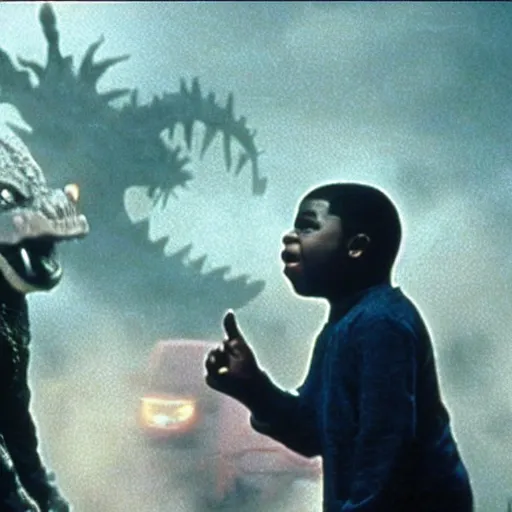 Prompt: “ still from a movie in which gary coleman plays godzilla ”