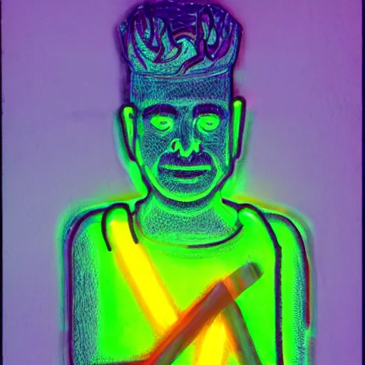 Prompt: neon man