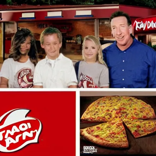 Image similar to tim allen!!!!!!!!!!! taco bell, pizza hut, mcdonalds, kentucky fried chicken, burger king, sonic, wendys, papa johns