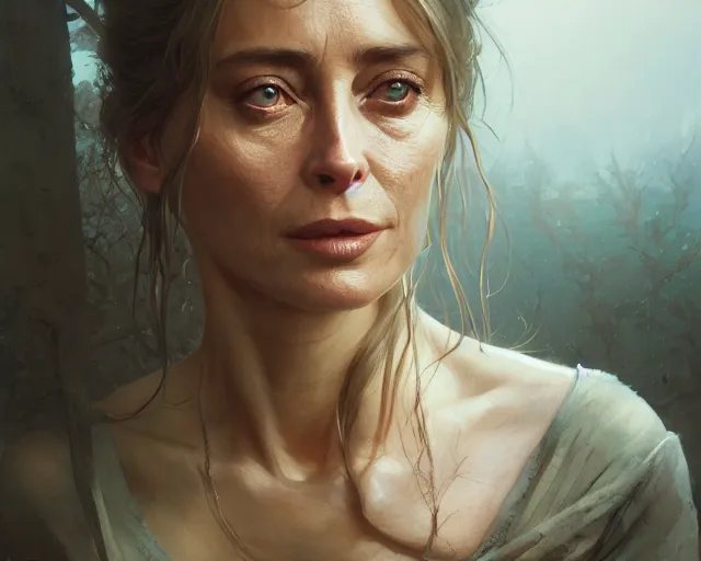 Prompt: highly detailed portrait of emmanuelle beart, in the walking dead, stephen bliss, unreal engine, fantasy art by greg rutkowski, loish, rhads, ferdinand knab, makoto shinkai and lois van baarle, ilya kuvshinov, rossdraws, tom bagshaw, global illumination, radiant light, detailed and intricate environment