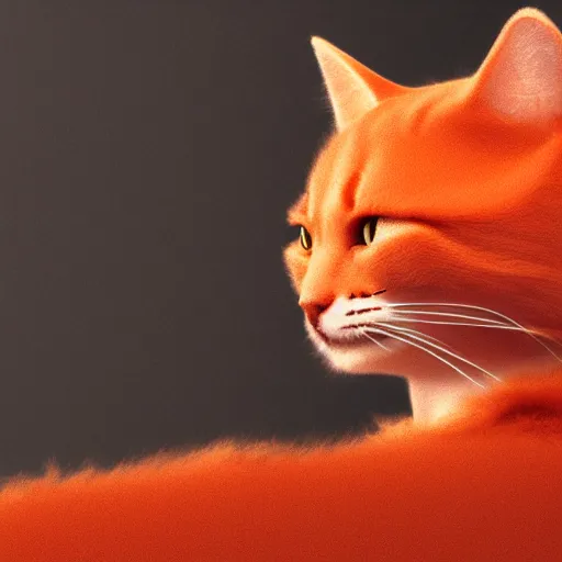 Prompt: illustration of a cat, the cat is orange in color, fluffy cat, octane render, digital art, artstation