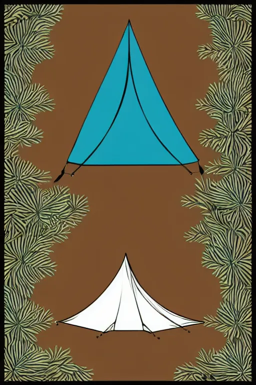 Image similar to minimalist boho style art of a tent, illustration, vector art