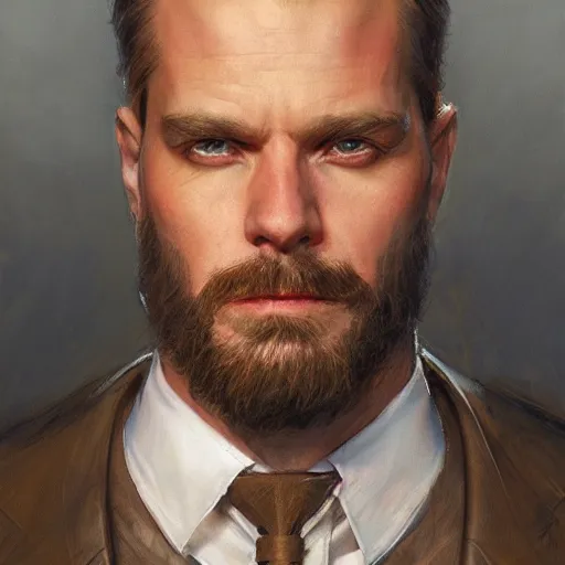 Image similar to duke leto, closeup portrait art by donato giancola and greg rutkowski, realistic face, digital art, trending on artstation, symmetry!!