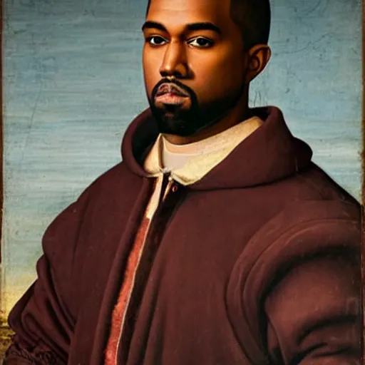 Image similar to A Renaissance portrait painting of Kanye West