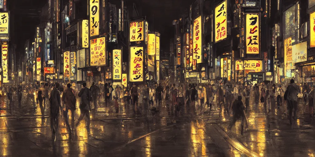 Prompt: a cat walking at the busy streets of tokyo at night, mixed media, concept art, digital painting, trending on artstation, highly detailed, epic composition, 8 k uhd