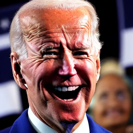 Image similar to closeup of Joe Biden with his tongue sticking out