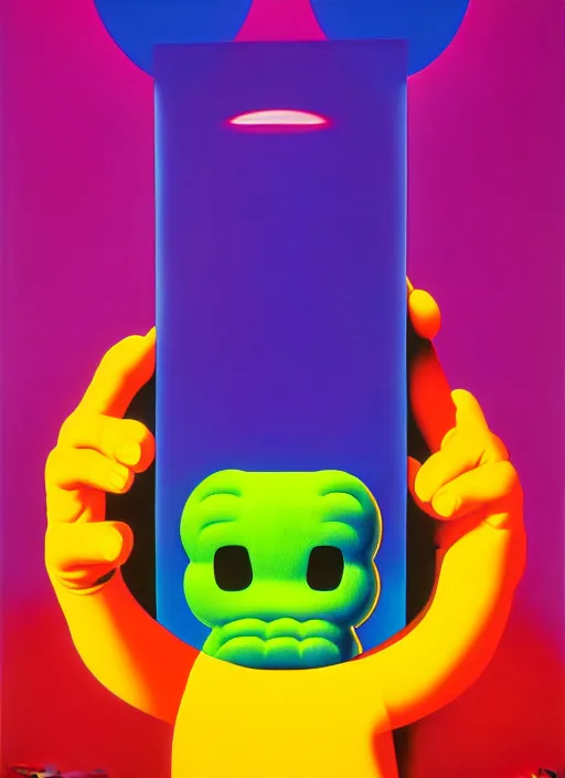 Image similar to cola bottle by shusei nagaoka, kaws, david rudnick, airbrush on canvas, pastell colours, cell shaded, 8 k