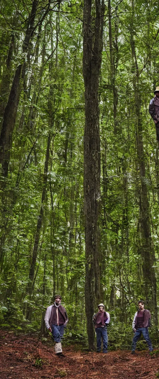 Image similar to and 8 k uhd photo of the mushroom brothers in the woods