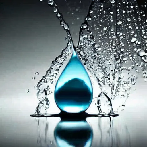 Prompt: a water drop falling in a vase filled with water that spills