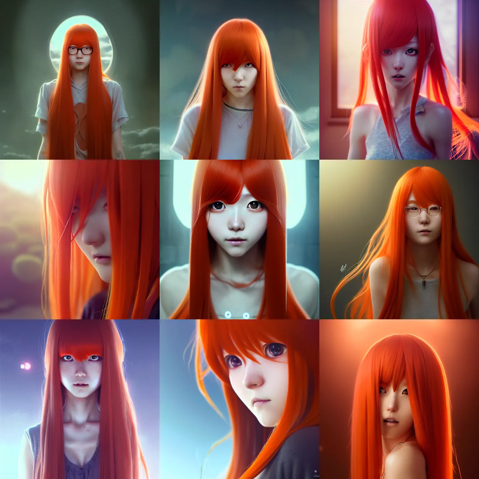 Prompt: futaba sakura, extremely long orange hair, hair down to floor, by tom bagshaw and ilya kuvshinov, rtx rendering, octane render 1 2 8 k, maya, extreme high intricate details by wlop, digital anime art by ross tran, medium shot, composition by sana takeda, dramatic lighting by greg rutkowski