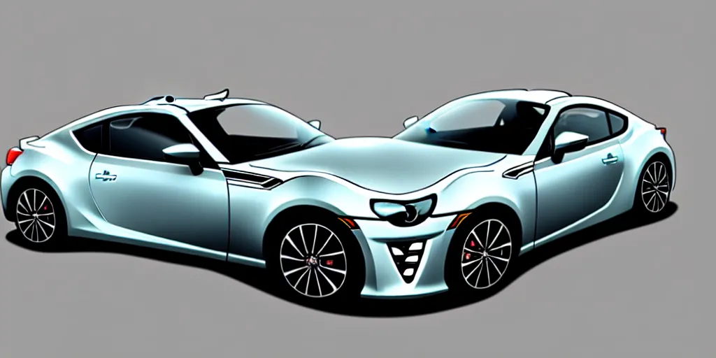 Image similar to hybrid design of Toyota gt86 2015 and Aston Martin 2022. No background, concept art style.