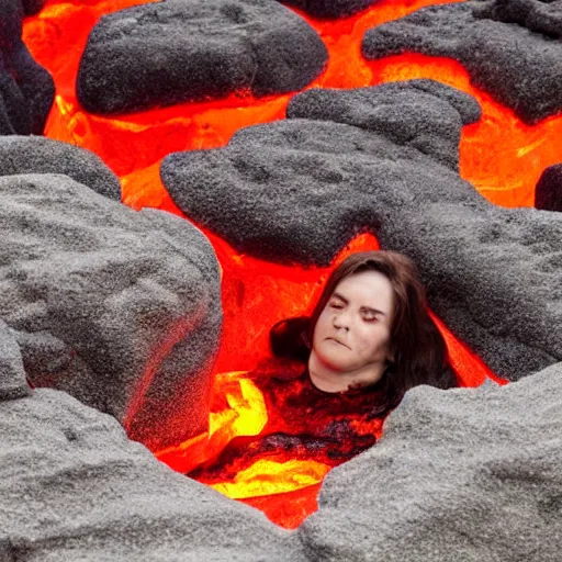 Image similar to bathing in lava