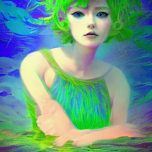 Image similar to TOGETHER is more - Data NFT Season 1 contributor in seapunk style featured on artstation in the style of Monet - series element 2