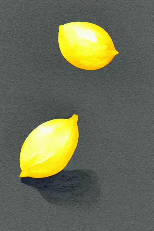 Image similar to minimalist watercolor art of a yellow lemon on white background, illustration, vector art