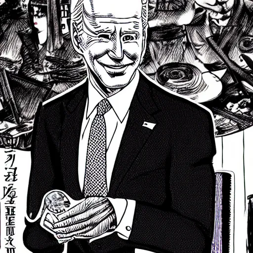 Image similar to Joe Biden junji ito manga