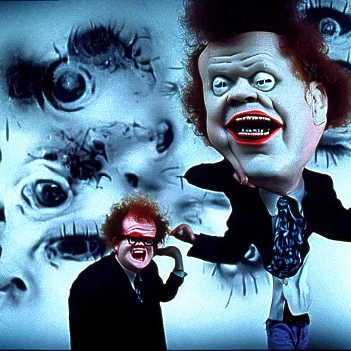 Image similar to steve brule in a hellish nightmare, 3 5 mm, film shot, horror, surreal