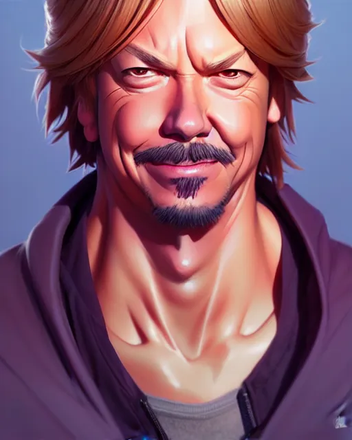 Image similar to buff david spade, portrait shinkai makoto studio ghibli studio key hideaki anno sakimichan stanley artgerm lau rossdraws james jean marc simonetti elegant highly detailed digital painting artstation pixiv