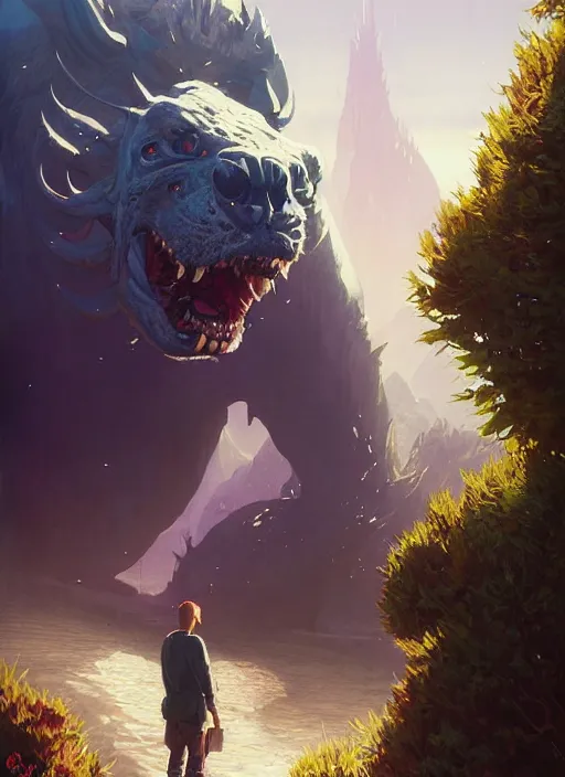 Image similar to highly detailed portrait of behemoth in gta v, stephen bliss, unreal engine, fantasy art by greg rutkowski, loish, rhads, ferdinand knab, makoto shinkai and lois van baarle, artgerm, pixar, ilya kuvshinov, rossdraws, tom bagshaw, global illumination, radiant light, detailed and intricate environment