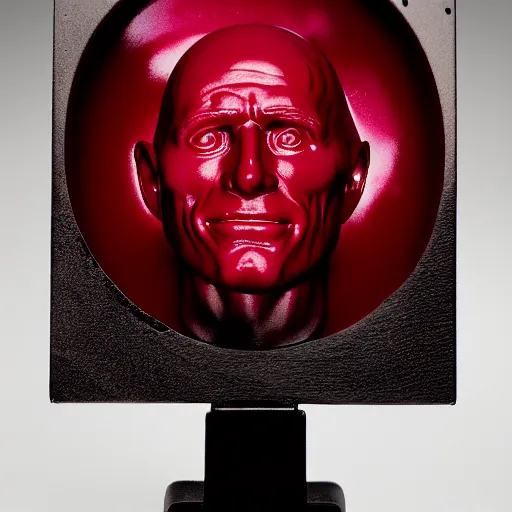 Image similar to A translucent sculpted ruby, representing Ed Harris, studio lighting, F 1.4 Kodak Portra