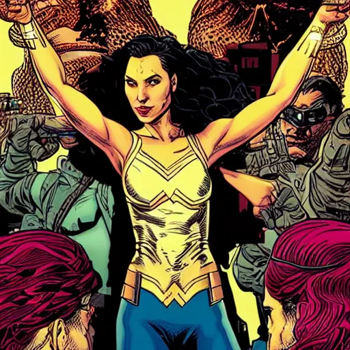 Image similar to portrait of gal gadot, by laurie greasley and james stokoe