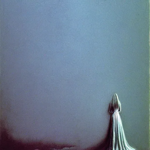 Image similar to a woman posing, by Zdzislaw Beksinski and Marat Safin