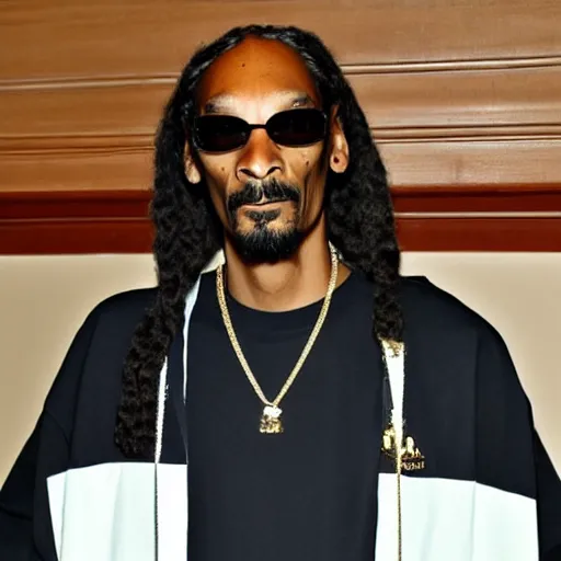 Prompt: snoop dogg as an english judge