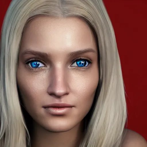 Image similar to photorealistic face of blonde Swedish woman, unreal engine 5