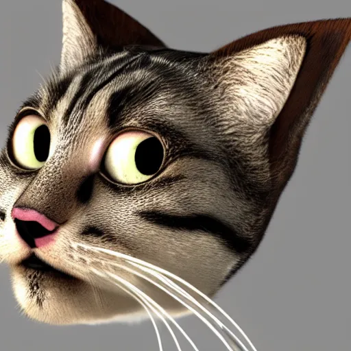 Image similar to adorable poorly 3 d rendered cat