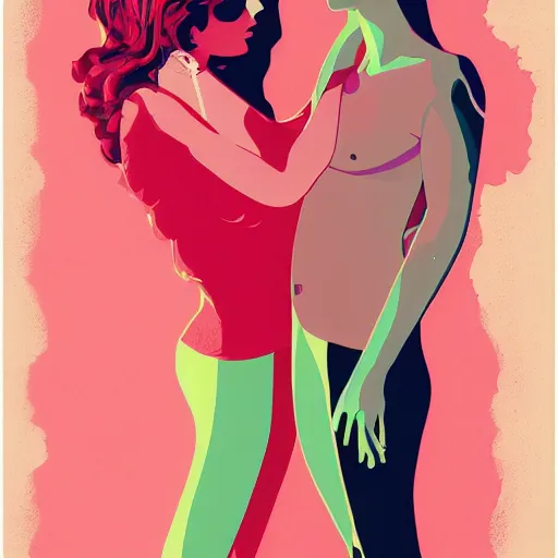 Image similar to poster by tomer hanuka, real lgbt love