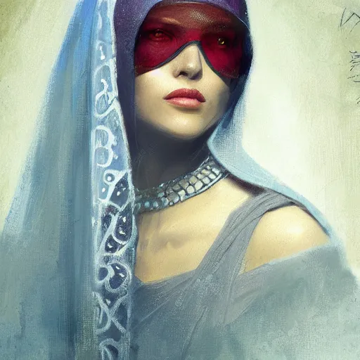 Image similar to the mona liza painted by greg rutkowski